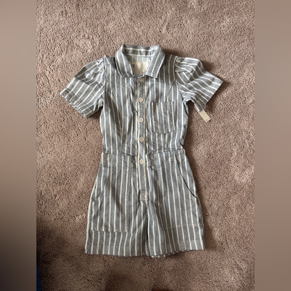 Pilcro Blue and White Striped Romper